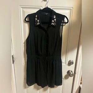 Black Sheer Romper, size 13/14